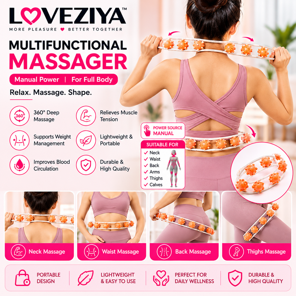 Multifunctional Manual Body Massager Roller – Full Body Muscle Relaxation